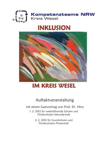 Inklusion - Auftaktveranstaltung - Dokumentation - Fortbildung NRW