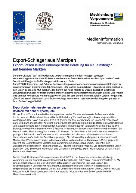 Export-Schlager aus Marzipan - Export-Tour