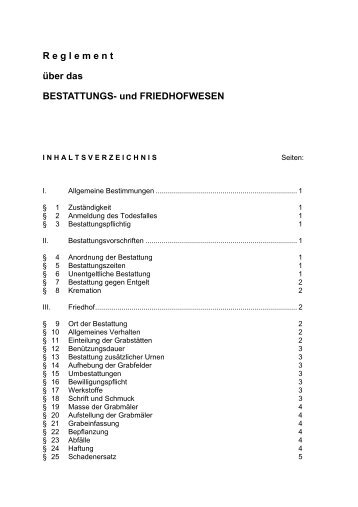 reglement bestattungs- und friedhofswesen - Gemeinde Bättwil