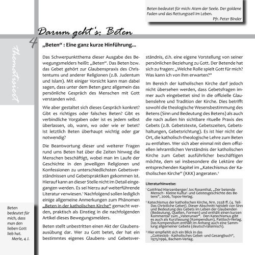 "Bewegungsmelder" Ausgabe 1/2009 - Kirchen-in-refrath.de