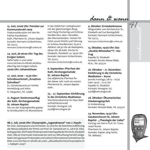 "Bewegungsmelder" Ausgabe 1/2009 - Kirchen-in-refrath.de