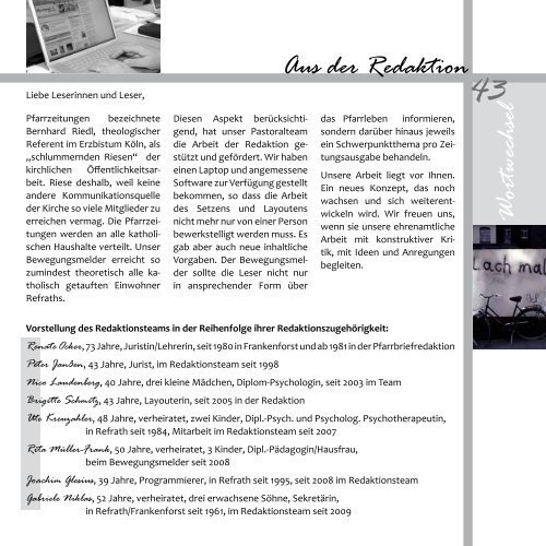 "Bewegungsmelder" Ausgabe 1/2009 - Kirchen-in-refrath.de