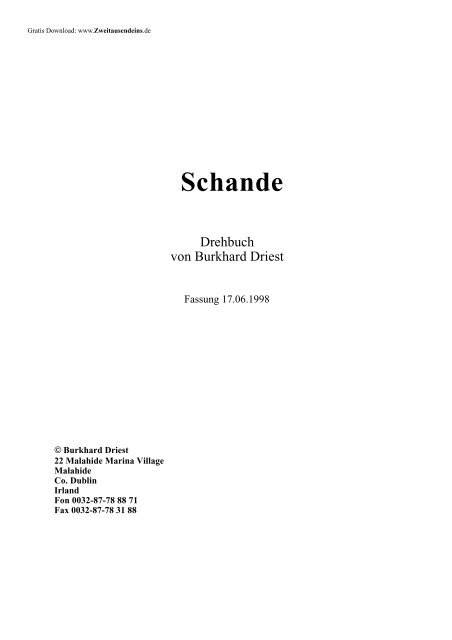 Drehbuch "Schande"