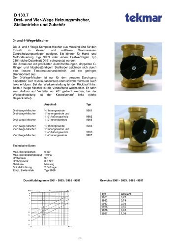 D 133.7 Drei- und Vier-Wege Heizungsmischer, Stellantriebe und ...