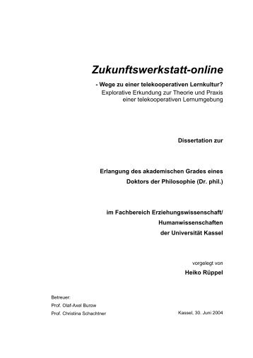 Zukunftswerkstatt-online - KOBRA - Universität Kassel