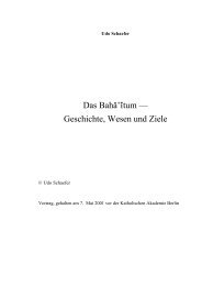 Das Bahai'tum - Geschichte, Wesen, Ziele - Udo Schaefer