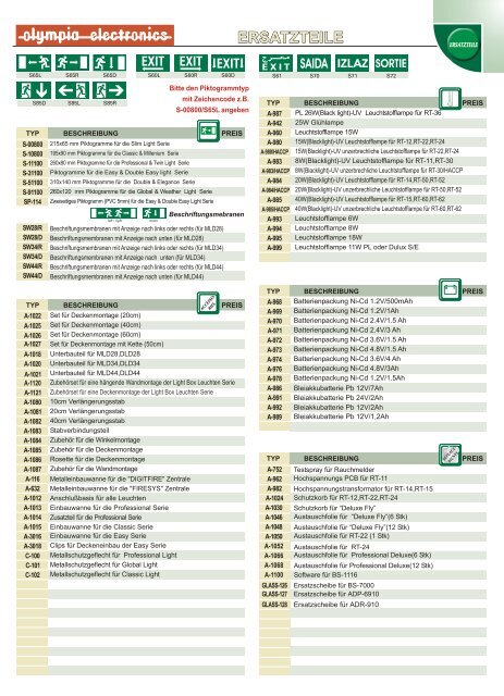 sicherheitsbeleuchtung - Olympia-electronics