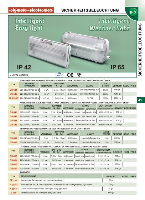 sicherheitsbeleuchtung - Olympia-electronics