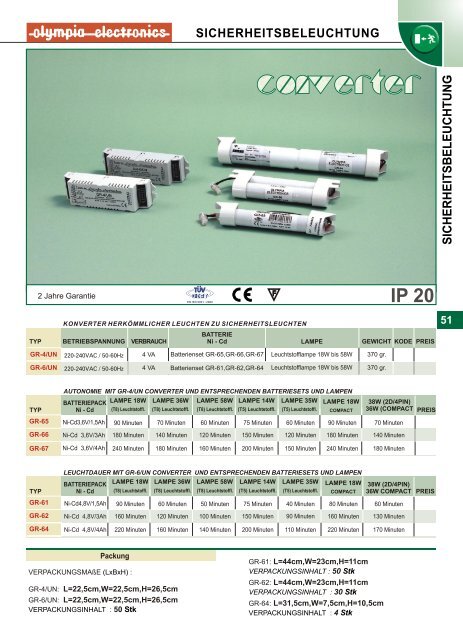 sicherheitsbeleuchtung - Olympia-electronics