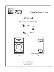 Operating Instructions (msl-4_oi.pdf) - Meyer Sound Laboratories Inc.