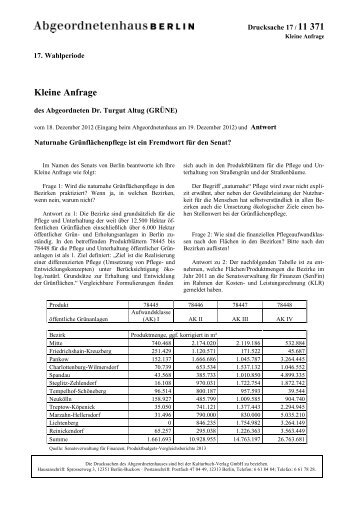 Naturnahe Grünflächenpflege ist ein Fremdwort für den Senat?