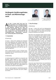 Verlängerte Verjährungsfristen im Kauf- und Werkvertrags- recht