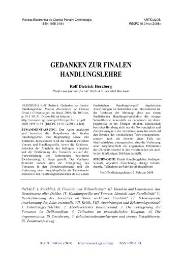 GEDANKEN ZUR FINALEN HANDLUNGSLEHRE - Criminet