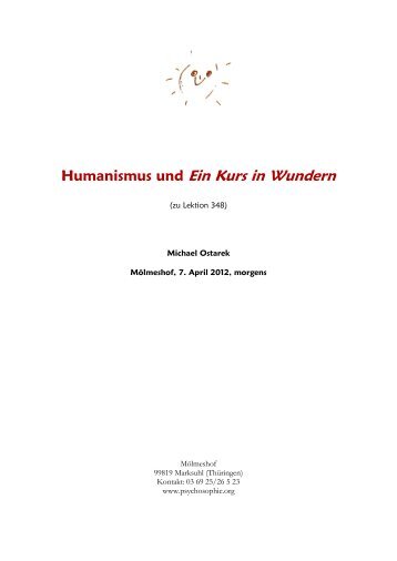 Humanismus und Ein Kurs in Wundern - psychosophie.org