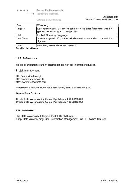 Diplombericht Master Thesis