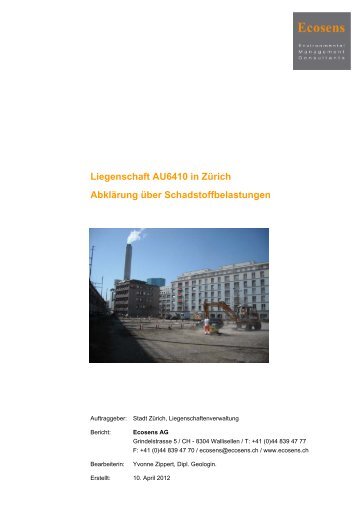 07 Bericht Altlasten-Untersuchung (PDF, 3 MB) - Zürich