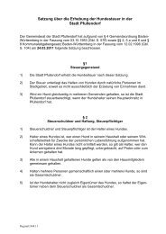Satzung über die Erhebung der Hundesteuer in der Stadt Pfullendorf