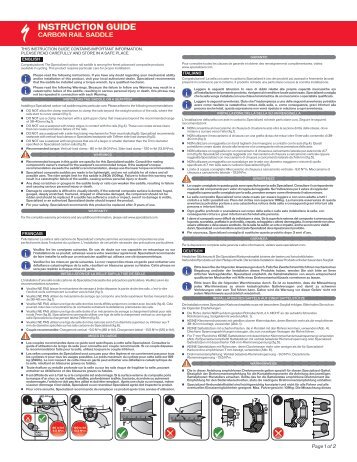 2011 SW Carbon Rail Saddle Guide - Specialized