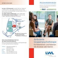 Ambulante Gruppenpsychotherapie - LWL - Universitätsklinik Bochum