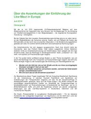 Über die Auswirkungen der Einführung der Lkw-Maut in Europa