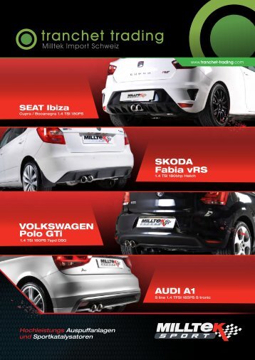 VOLKSWAGEN Polo GTi AUDI A1 SKODA Fabia ... - Tranchet Trading