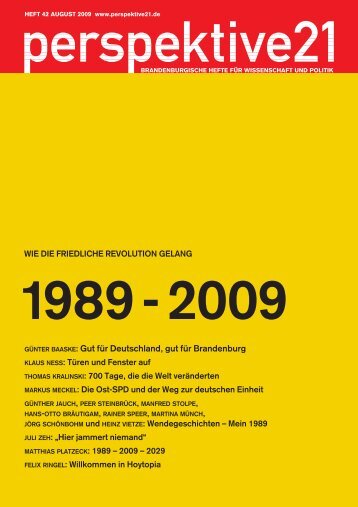 1989 - 2009 - Perspektive 21