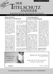 Der Titelschutz Anzeiger mit Der Software Titel