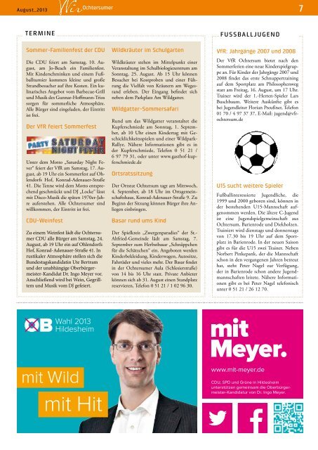 Ausgabe 08/2013 - Wir Ochtersumer