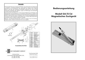 Bedienungsanleitung Modell GA-72 Cd Magnetisches Suchgerät