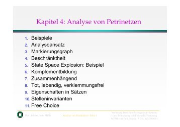 Kapitel 4: Analyse von Petrinetzen
