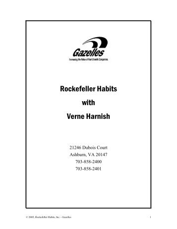 Rockefeller Habits with Verne Harnish - Catalyst Consultants, LLC