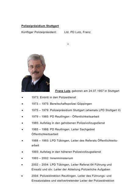 Biografien Künftige Polizeipräsidenten (PDF) - Baden-Württemberg