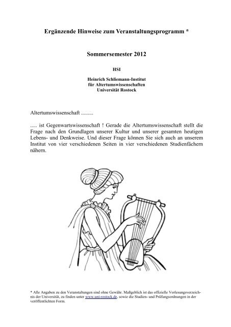SS 2012 - Heinrich Schliemann-Institut fuer ...