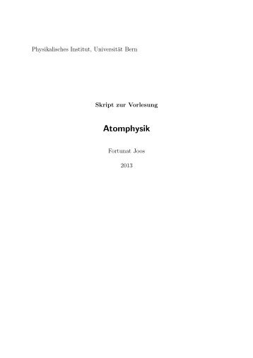 Atomphysik - Climate and Environmental Physics - Universität Bern