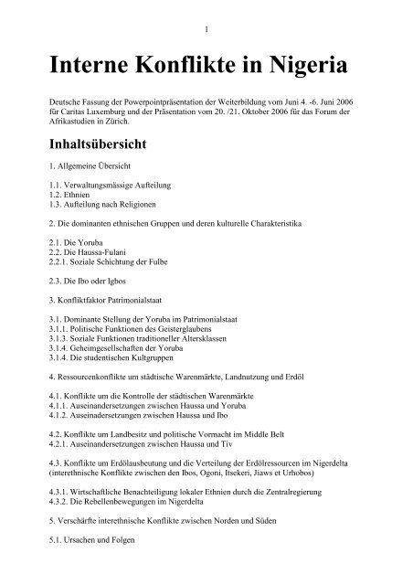 Interne Konflikte in Nigeria 2006.pdf - Peterhunziker.ch