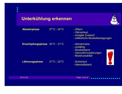 Thermische Einwirkungen auf den Taucher Christine Pranz