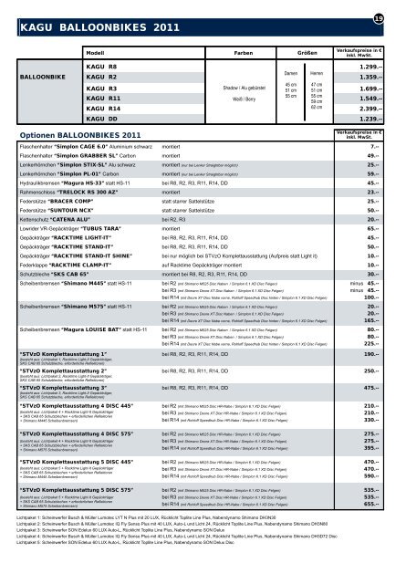 Unverbindlich empfohlene Richtpreise in Euro inkl. Mehrwertsteuer ...