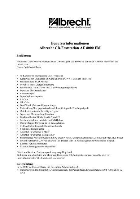 PDF – Gebrauchsanweisung Albrecht AE8000