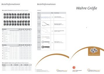 Infoblatt Nr. 198 Micro Sprint Brackets - Forestadent