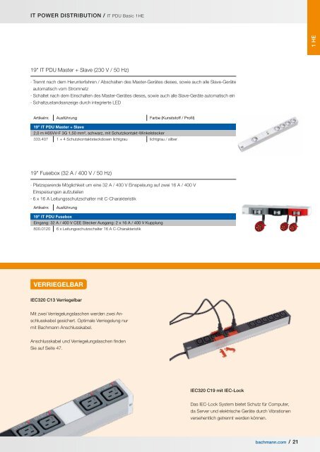 IT Power Distribution - BACHMANN PDF-Katalog - Max Hauri AG