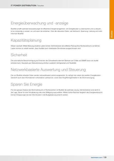 IT Power Distribution - BACHMANN PDF-Katalog - Max Hauri AG