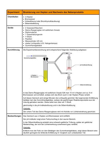 Bromierung von n-Heptan und Nachweis des Nebenprodukts