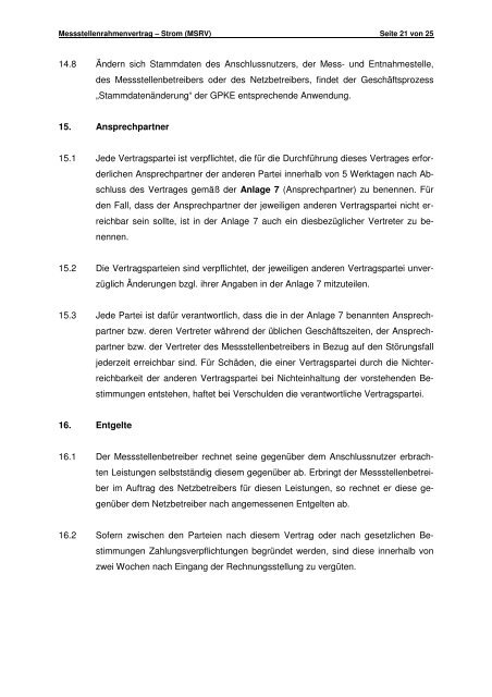 Messstellenrahmenvertrag für Strom - Kraftwerke Haag
