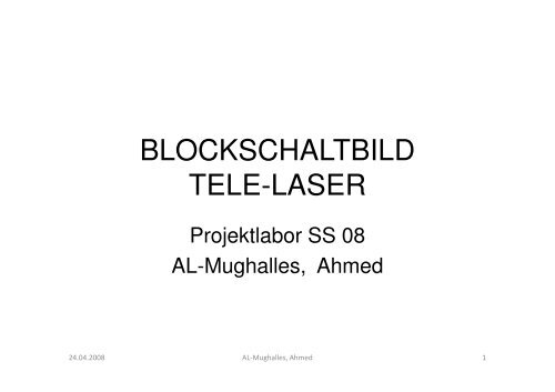 BLOCKSCHALTBILD TELE-LASER - Projektlabor - TU Berlin