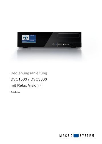 Bedienungsanleitung DVC1500 / DVC3000 mit Relax Vision 4