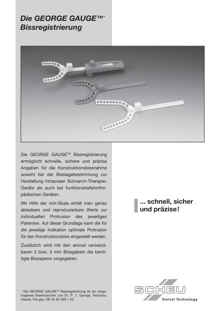 Die GEORGE GAUGETM* Bissregistrierung - Antischnarch-Schiene ...