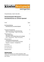Klosterfestspiele Weingarten: Komödiantisches zur zehnten Spielzeit