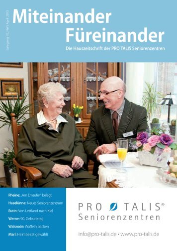 Miteinander Füreinander 1/2013 - Pro-talis.de