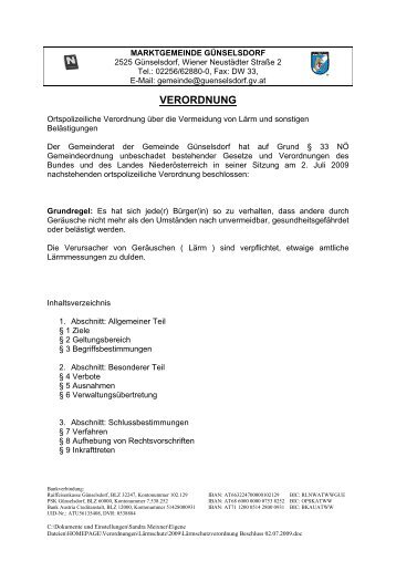 Lärmschutz (33 KB) - .PDF - Marktgemeinde Günselsdorf