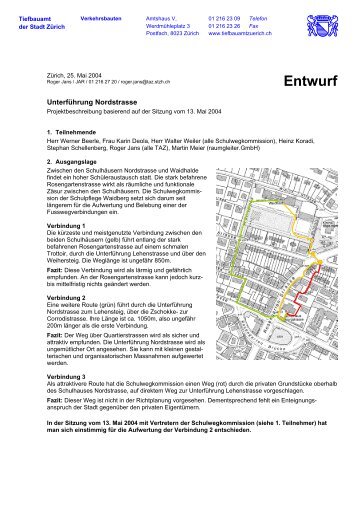 Projektbeschreibung - Quartierverein Wipkingen
